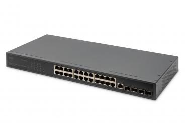 24-Port Gigabit Switch,  19 Zoll, Managed,  4 SFP+ Uplinks 