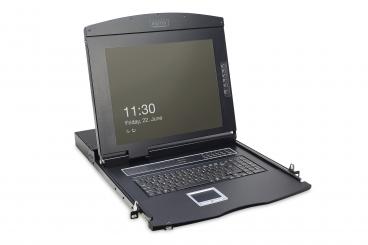 17" LCD KVM Konsole, 16-Port VGA, französische Tastatur 