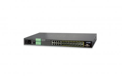 16-Port Gigabit Switch, 19 Zoll, Managed, 8 Uplinks 